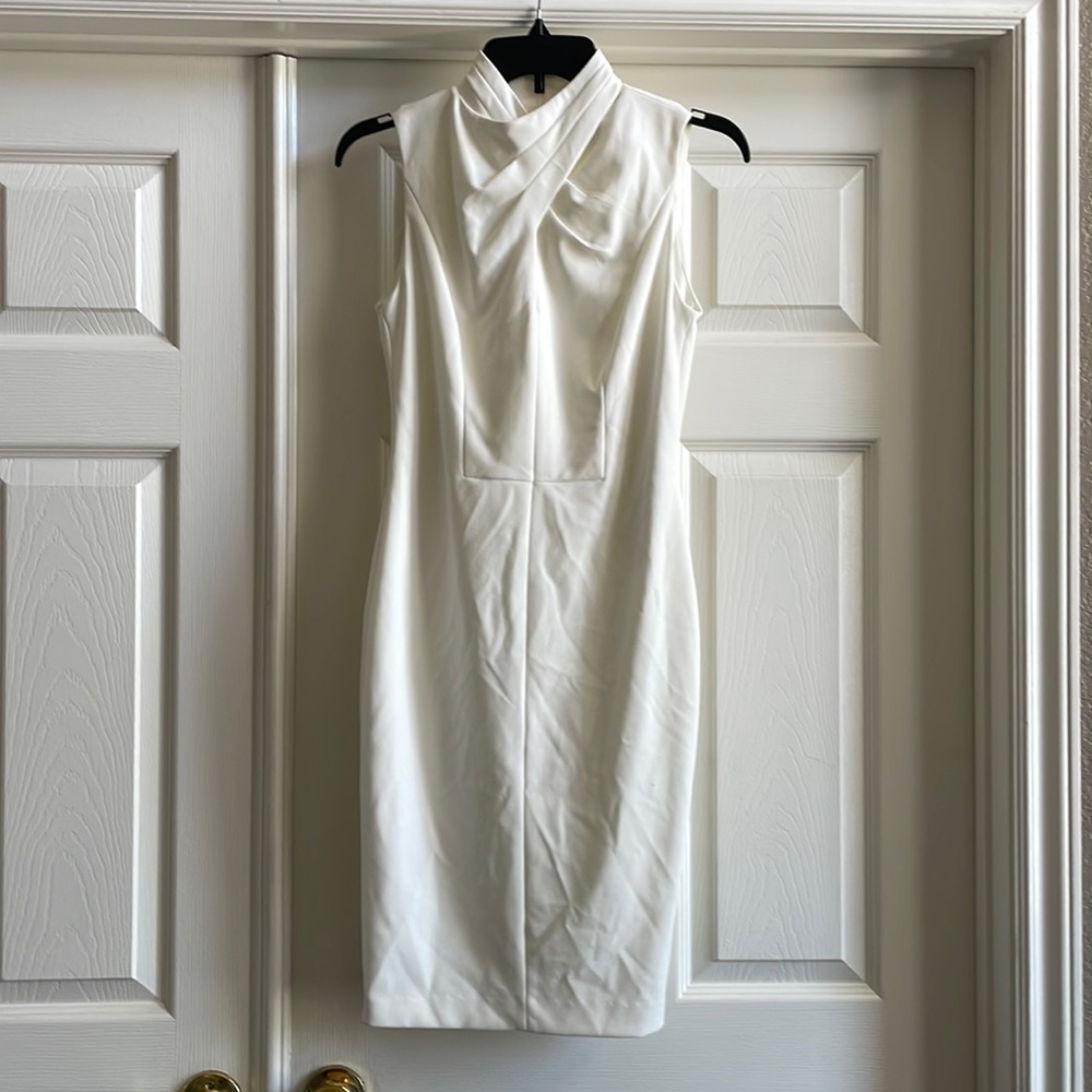 Calvin Klein White High Neck Dress